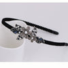Alloy Velvet Nonslip Crystal Retro Bow Headband With Rhinestones For Women Electroplated Hair Accessories