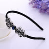 Alloy Velvet Nonslip Crystal Retro Bow Headband With Rhinestones For Women Electroplated Hair Accessories