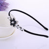 Alloy Velvet Nonslip Crystal Retro Bow Headband With Rhinestones For Women Electroplated Hair Accessories