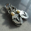 Alloy Vintage Drop Shape Lace Leaf Electroplated Earrings For Ladies