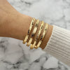 Alloy Vintage Exaggerated Personality Tapping Pattern Love Flower Pattern Horus Eye Opening Bracelet Electroplated