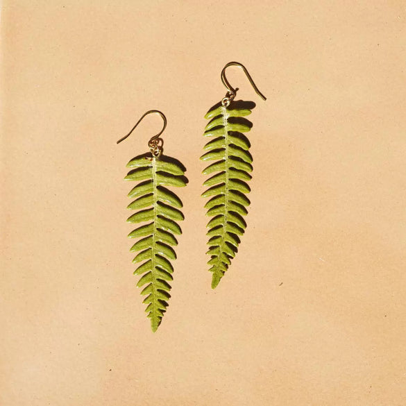 Alloy Vintage Geometric Fern Leaf Tassel Earrings With Electroplating