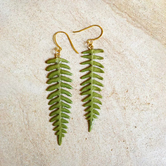 Alloy Vintage Geometric Fern Leaf Tassel Earrings With Electroplating