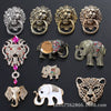 Alloy Vintage Lion Head Leopard Head Elephant Diy Handmade Electroplated Material