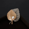 Alloy Vintage Maple Leaf And Flower Electroplated Brooch For Women