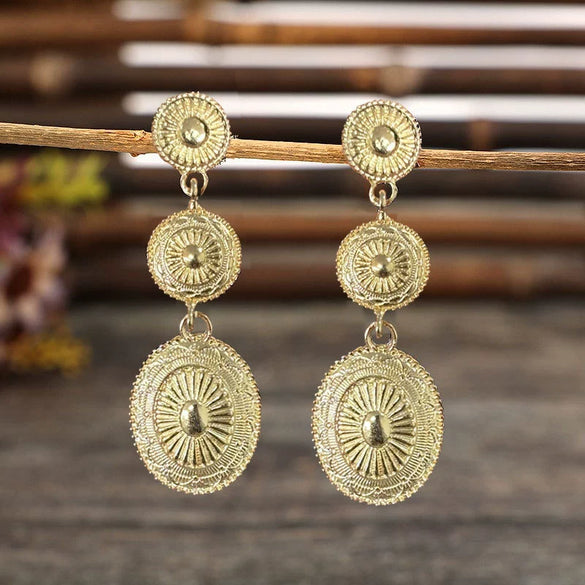 Alloy Vintage Pumpkin Pattern Earrings With Electroplating