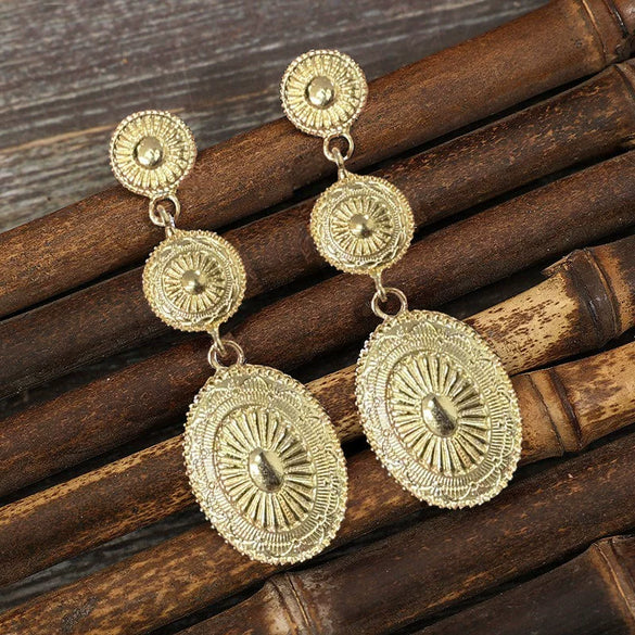 Alloy Vintage Pumpkin Pattern Earrings With Electroplating