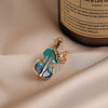 Alloy Violin Shaped Brooch For Women With Electroplating And Minimalist Style