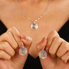 Alloy Vortex Circle Unisex Necklace And Earrings Electroplated Fashion Accessories