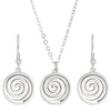 Alloy Vortex Circle Unisex Necklace And Earrings Electroplated Fashion Accessories