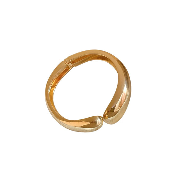 Alloy Water Drop Opening Bracelet With Geometric Style And Electroplating Design For Women
