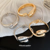 Alloy Water Drop Opening Bracelet With Geometric Style And Electroplating Design For Women