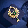 Alloy Water Drop Tassel Hollow Flower Brooch With Electroplating For Women