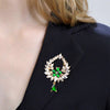 Alloy Water Drop Tassel Hollow Flower Electroplated Women's Brooch Pin Accessories