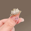 Alloy Water Lotus Brooch For Women Electroplated Natural Style
