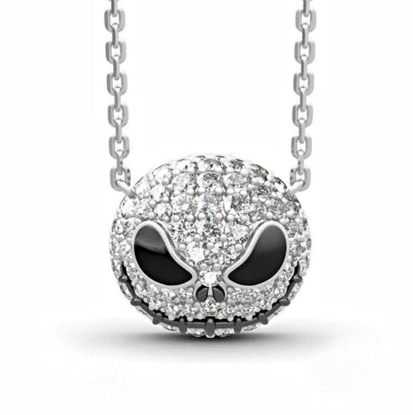 Alloy Water Wave Chain Diamond Skull Devil Fashion Creative Women's Earring Necklace