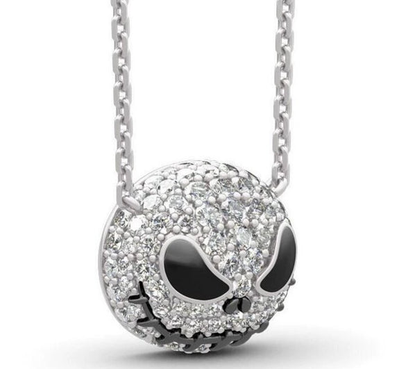 Alloy Water Wave Chain Diamond Skull Devil Fashion Creative Women's Earring Necklace