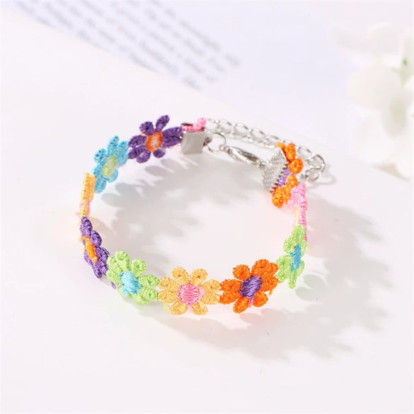 Alloy Water Wave Chain Women's Flower Style Electroplated Bracelet And Neck Chain