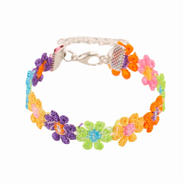 Alloy Water Wave Chain Women's Flower Style Electroplated Bracelet And Neck Chain