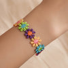 Alloy Water Wave Chain Women's Flower Style Electroplated Bracelet And Neck Chain