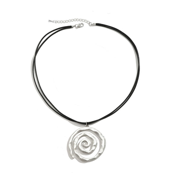 Alloy Wax Line Pendant Necklace With Geometric Pattern And Electroplating Styling Unisex Bohemian Fashion
