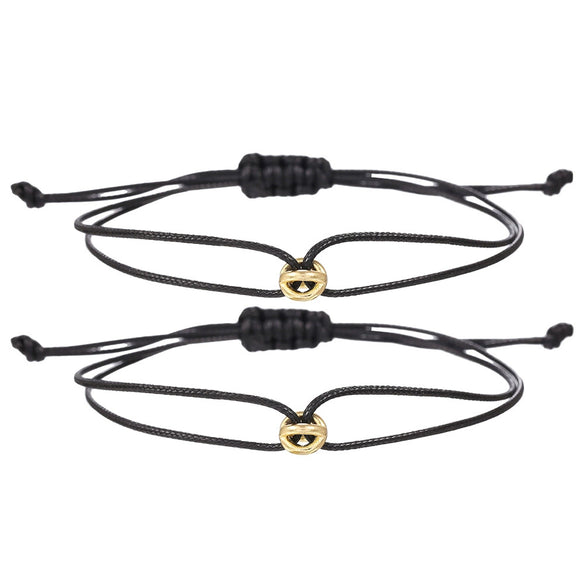 Alloy Wax Thread Geometric Handmade Lucky Symbol Adjustable Unisex Bracelet