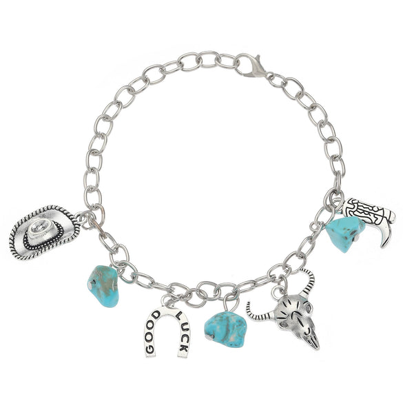 Alloy Western Cowboy Style Jewelry With Bull Head Horseshoe Hat Pattern And Electroplating