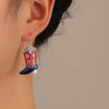 Alloy Western Cowboy Style Jewelry With Bull Head Horseshoe Hat Pattern And Electroplating