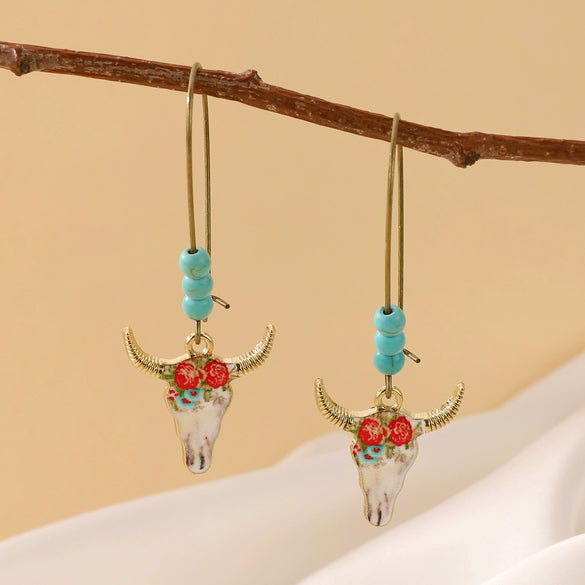 Alloy Western Cowboy Style Jewelry With Bull Head Horseshoe Hat Pattern And Electroplating