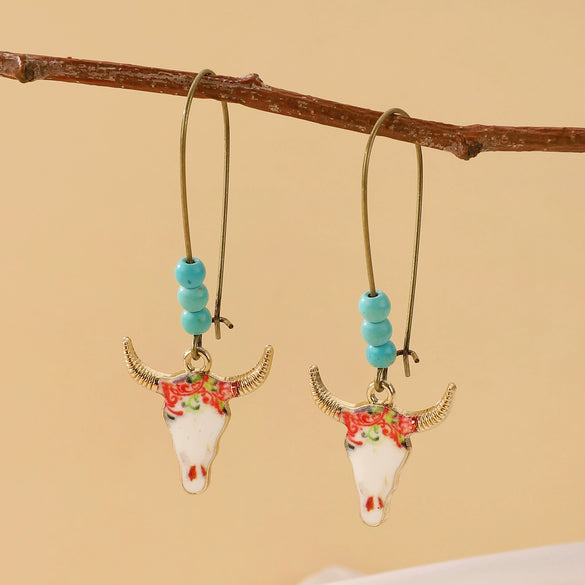 Alloy Western Cowboy Style Jewelry With Bull Head Horseshoe Hat Pattern And Electroplating