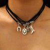 Alloy Western Cowboy Style Jewelry With Bull Head Horseshoe Hat Pattern And Electroplating