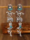 Alloy Western Cowboy Style Jewelry With Bull Head Horseshoe Hat Pattern And Electroplating