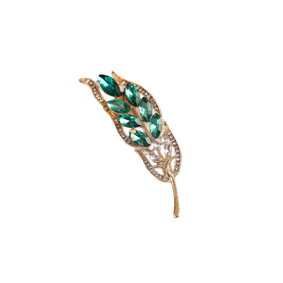 Alloy Wheat Ear And Leaf Pattern Electroplated Brooch For Women Original Design
