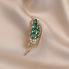 Alloy Wheat Ear And Leaf Pattern Electroplated Brooch For Women Original Design
