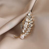 Alloy Wheat Ear Flower Brooch For Women Electroplated Highend Light Luxury Minimalist Coat Accessory