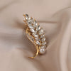Alloy Wheat Ear Flower Brooch For Women Electroplated Highend Light Luxury Minimalist Coat Accessory
