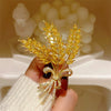 Alloy Wheat Ear Flower Brooch For Women With Electroplating Treatment