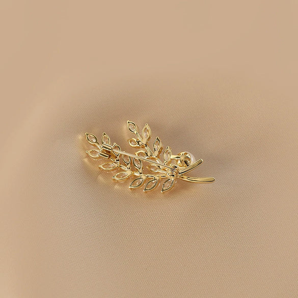 Alloy Wheat Ear Women's Elegant Natural Flower Style Electroplated Brooch Suit Accessories