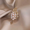 Alloy Wheat Pearl Flower Brooch For Women Electroplated Minimalist Style Suit Accessories