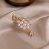 Alloy Wheat Pearl Flower Brooch For Women Electroplated Minimalist Style Suit Accessories