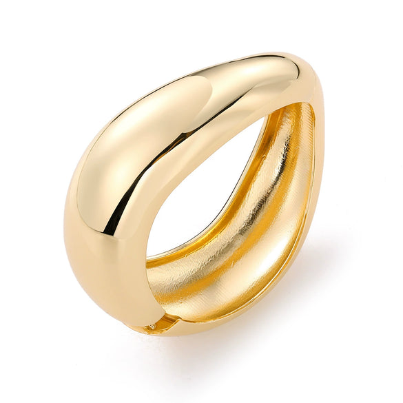Alloy Wide Bracelet Geometric Style With Hammering Pattern Letters Numbers Text Electroplated