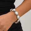 Alloy Wide Geometric Beaded Bracelet With Electroplating Treatment Irregular Baroque Style For Female