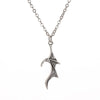 Alloy Wings Heart Shape Necklace Gothic Vintage Electroplating Cross Chain Women's