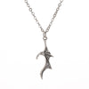 Alloy Wings Heart Shape Necklace Gothic Vintage Electroplating Cross Chain Women's