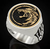 Alloy Wolf Head Ring With Animal Pattern Electroplating Style For Men