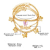 Alloy Women's Angel Butterfly Bow Anklet Multi Layer Pendant Foot Ornaments