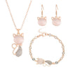 Alloy Women's Animals Style Bear Little Pig Small Animal Electroplated Bracelet Necklace Earrings Three Piece Accessories