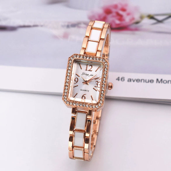 Alloy Women's Bracelet Watch Square Rectangle Casual Style