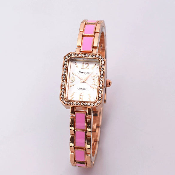 Alloy Women's Bracelet Watch Square Rectangle Casual Style