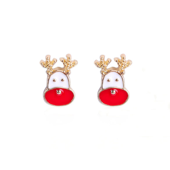 Alloy Women's Cartoon Characters Elk Antler Wreath Earrings With Electroplating